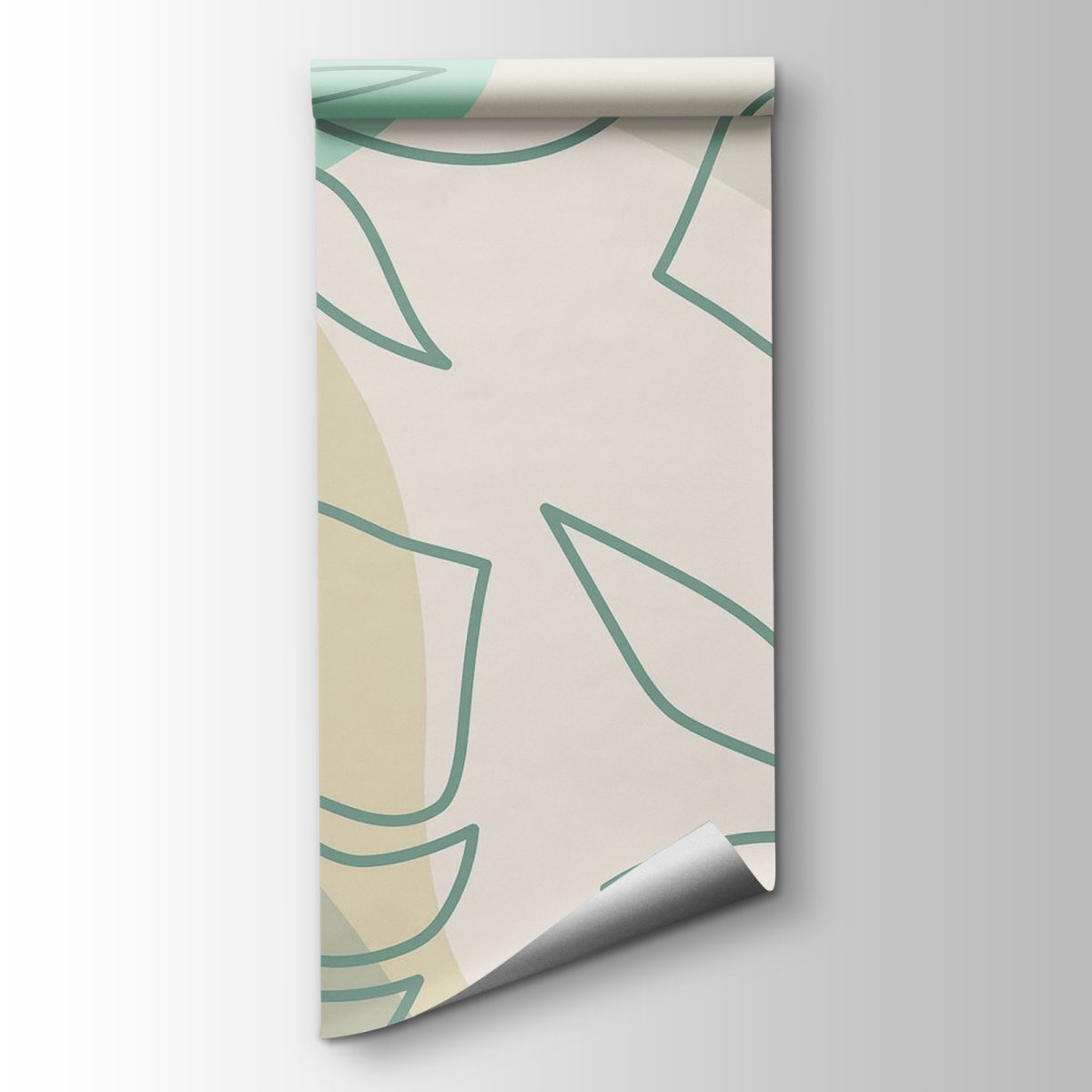 Papier peint Motif de feuilles et de cercles – Image 3