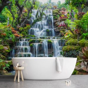 Papier peint Cascade dans un jardin tropical