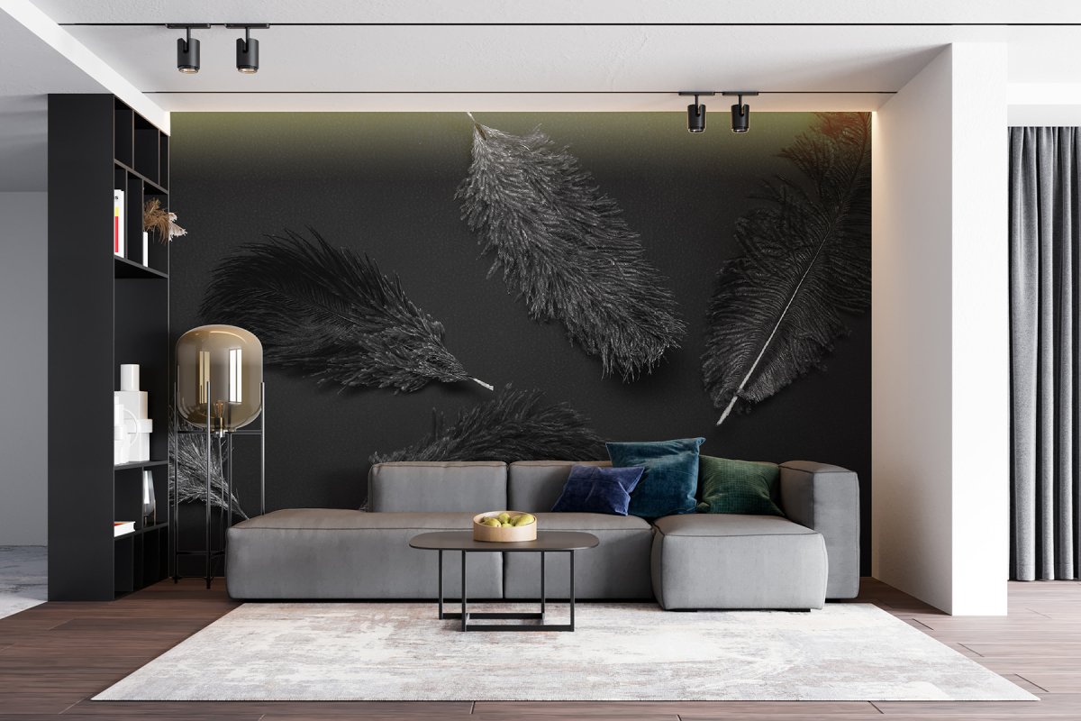 Papier peint Groupe de plumes noires – Image 7