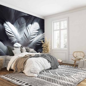 Papier peint Groupe de plumes blanches