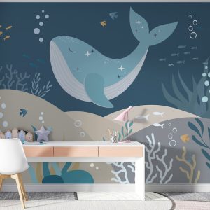 Papier peint Baleine nageant sous l’eau