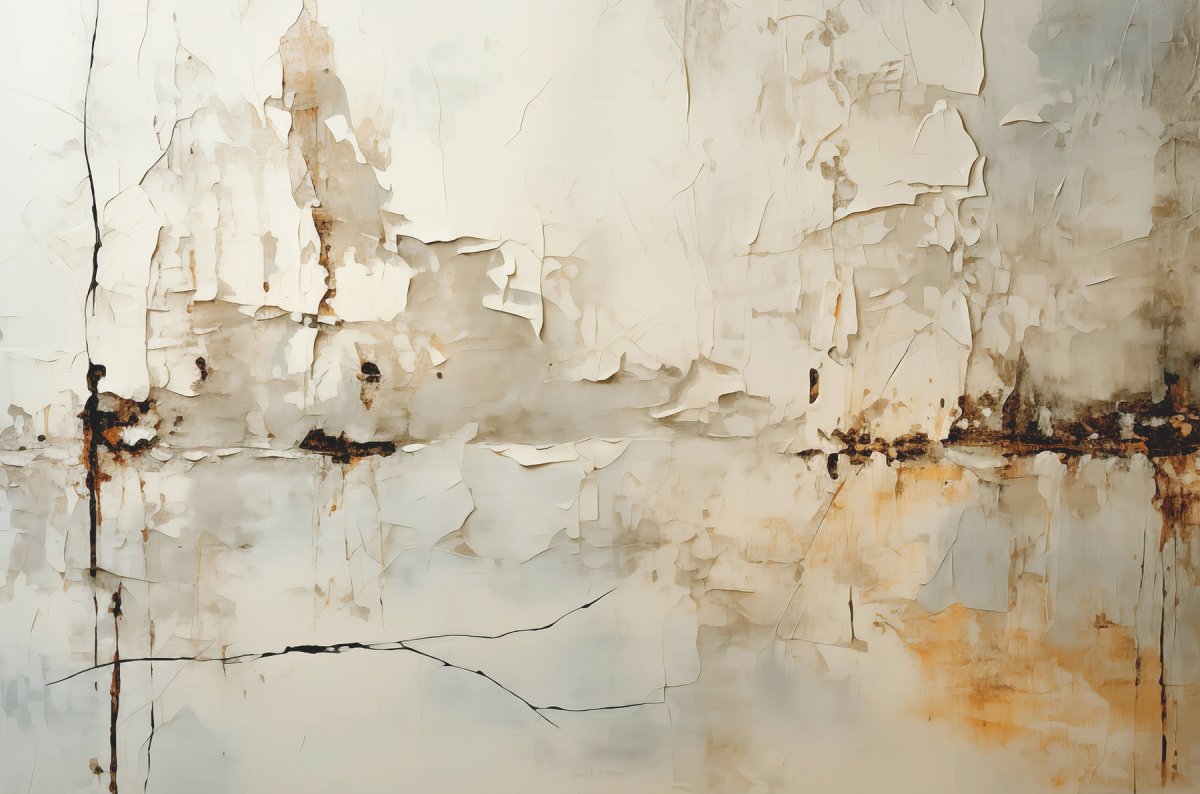 Papier peint Mur blanc avec peinture écaillée – Image 5
