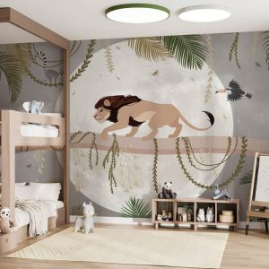 Papier peint Lion sur une branche d’arbre