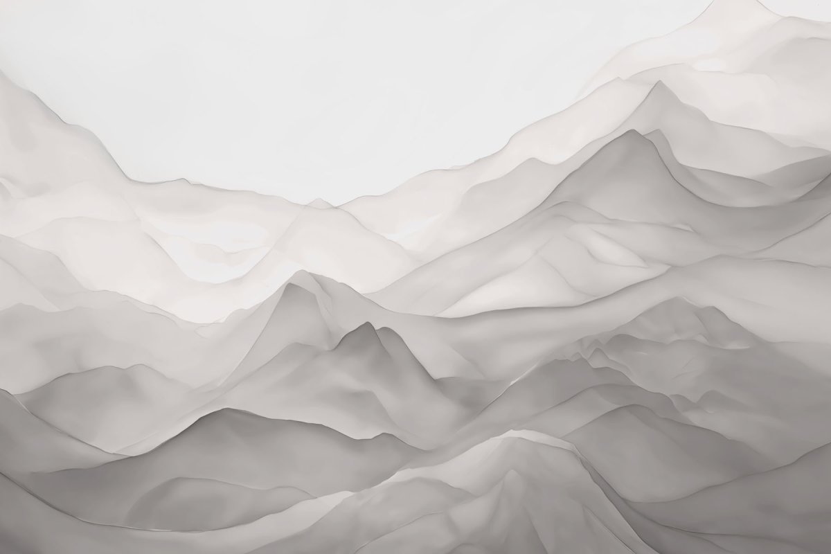 Papier peint Montagnes blanches sur fond blanc – Image 6