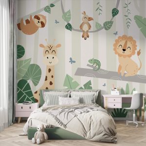 Papier peint Groupe d’animaux dans une jungle
