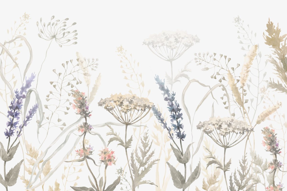 Papier peint Aquarelle de fleurs et de plantes – Image 6