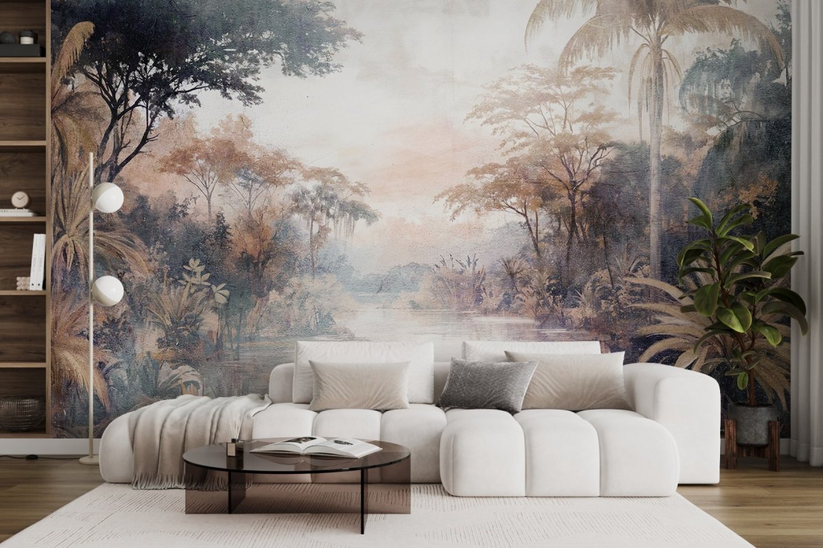Papier peint Rivière avec arbres et plantes – Image 5